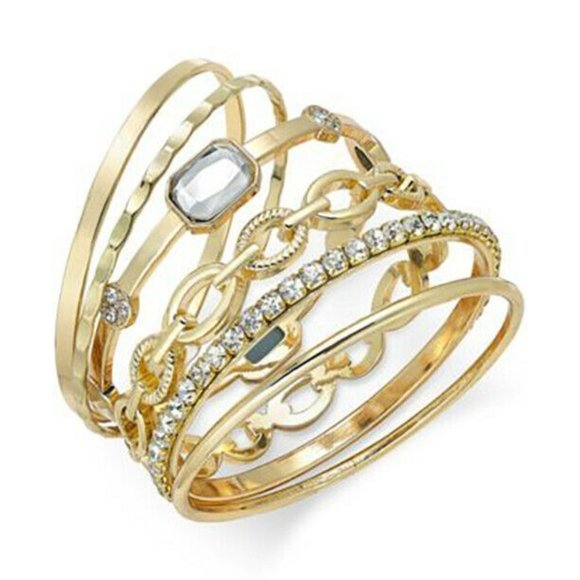 Jewelry - I.N.C. Gold-Tone Crystal-Embellished Multi-Bangle Bracelet - $15 Chic Elegance